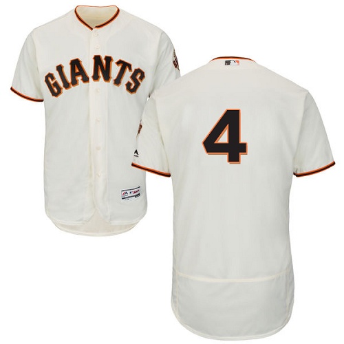 Giants #4 Mel Ott Cream Flexbase Authentic Collection Stitched MLB Jersey